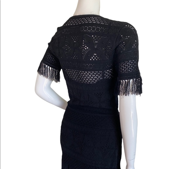 A.L.C. Black Pattern Midi Length A-line Dress - Picture 6 of 12